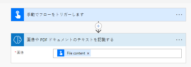 テキスト認識フローのトリガー。