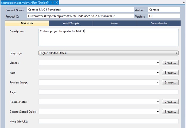 Project Designer Metadata