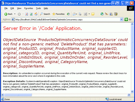 The ObjectDataSource Cannot Find a Method with the Input Parameters it Wants to Send