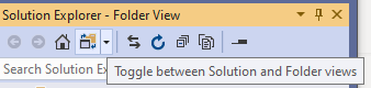 ソリューション ビューとフォルダー ビューを切り替える