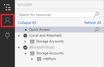 Storage Explorer でのアカウントの管理