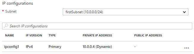 nic1 IP 構成設定