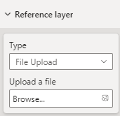 ファイル コントロールをアップロードするときの参照レイヤー セクションのスクリーンショット。