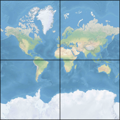 2 x 2 の地図タイル レイアウト