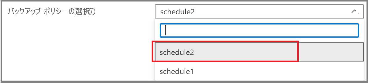 バックアップ ポリシーを選ぶ方法を示すスクリーンショット。