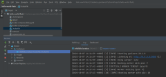 PyCharm でコンテナーを実行する例を示すスクリーンショット。