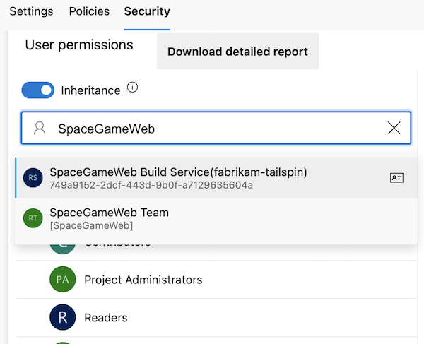 リポジトリにアクセスするためのユーザーを追加する方法のスクリーンショット。