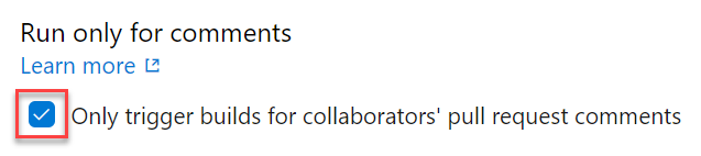 pull request 検証ビルドを承認されたチーム メンバーに制限します。