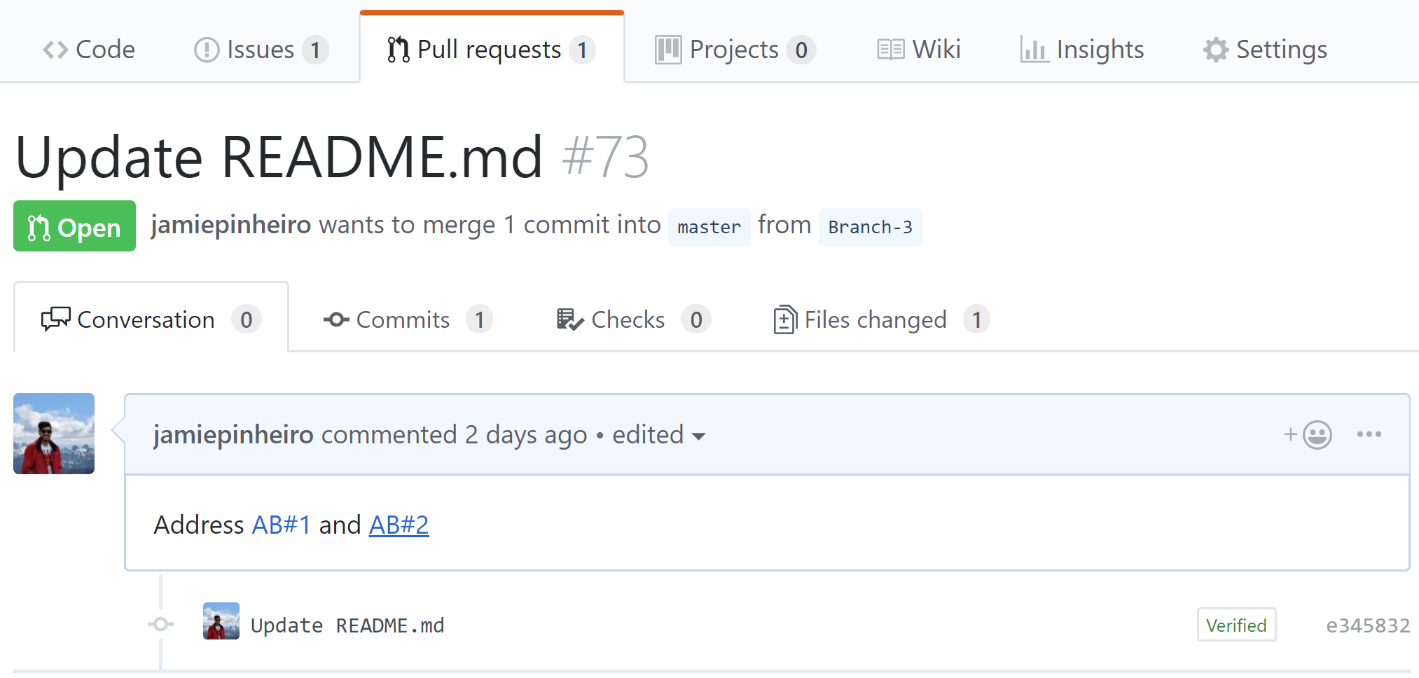 GitHub pull request のリンクされたメンション