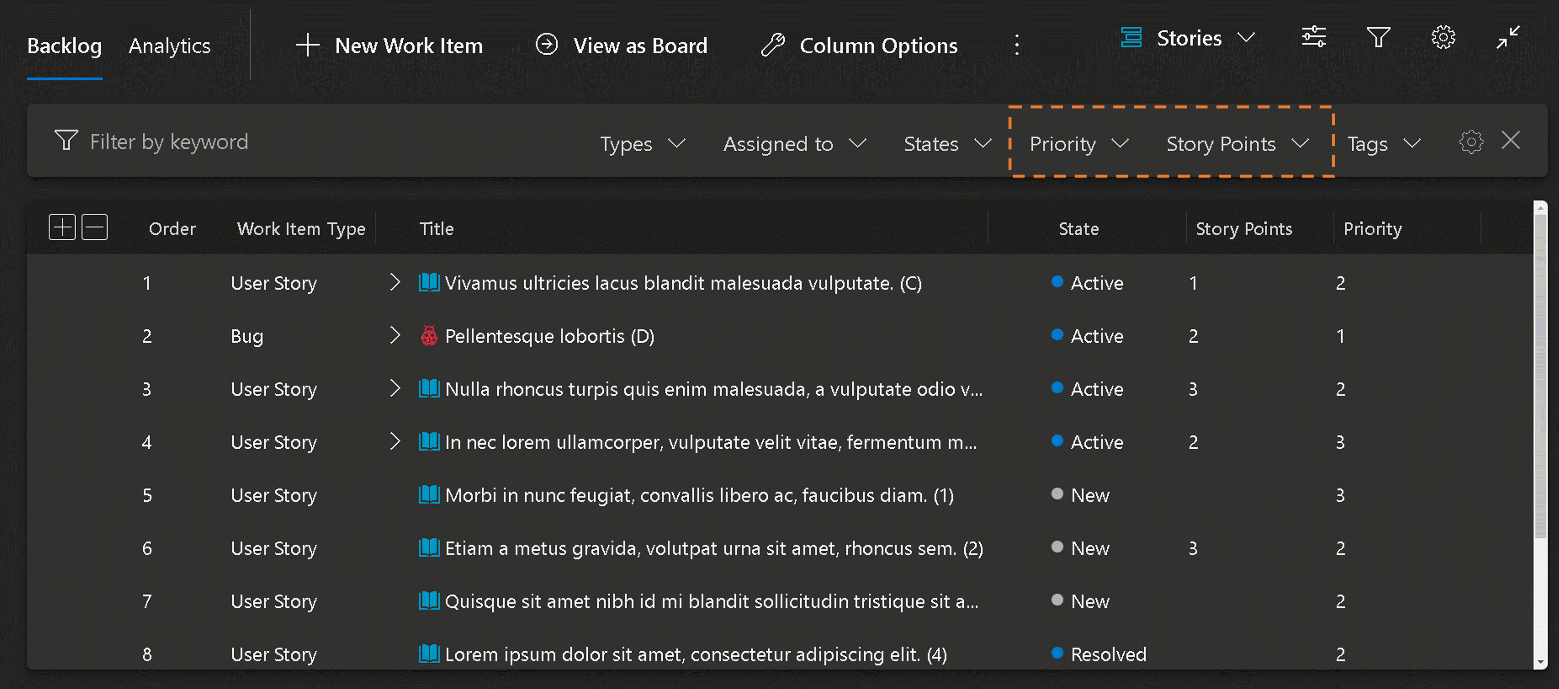 スクリーン ショットの新しいフィールド フィルターが適用されました。