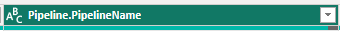 Pipeline.PipelineName 列のスクリーンショット。