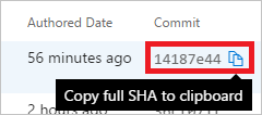 40 文字のコミット ID をコピーする