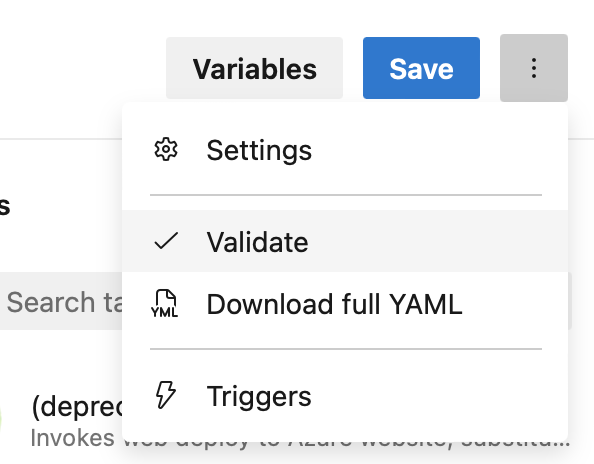 YAML 検証のスクリーンショット。