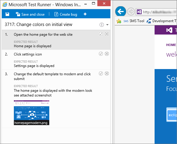 Microsoft Test Runner を使用してテスト結果を記録する