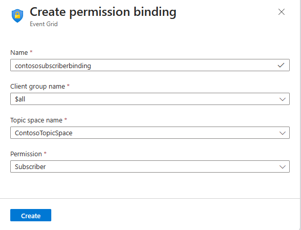 2 つ目のアクセス許可バインドの作成を示すスクリーンショット。