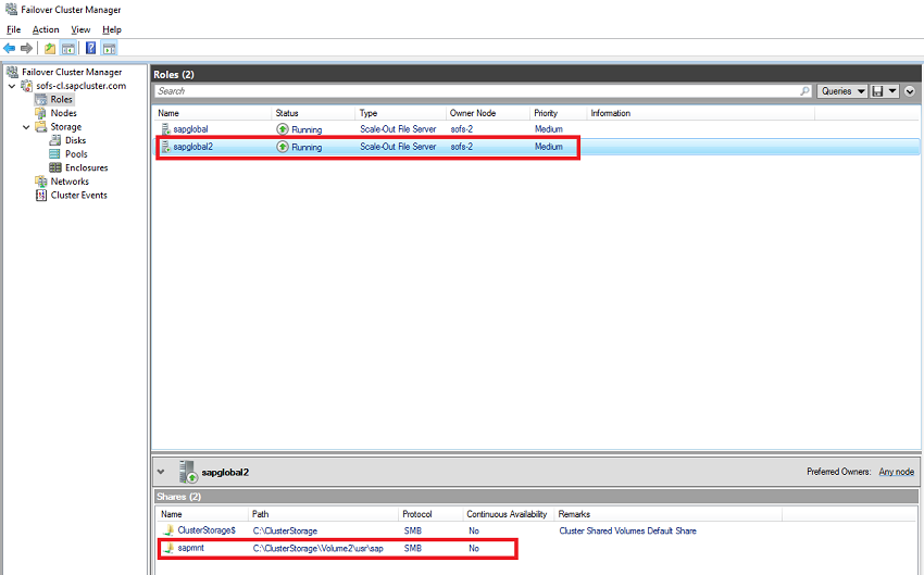 図 13:sapglobal2 ホストと Volume2 にバインドされた 2 つ目の sapmnt が作成される