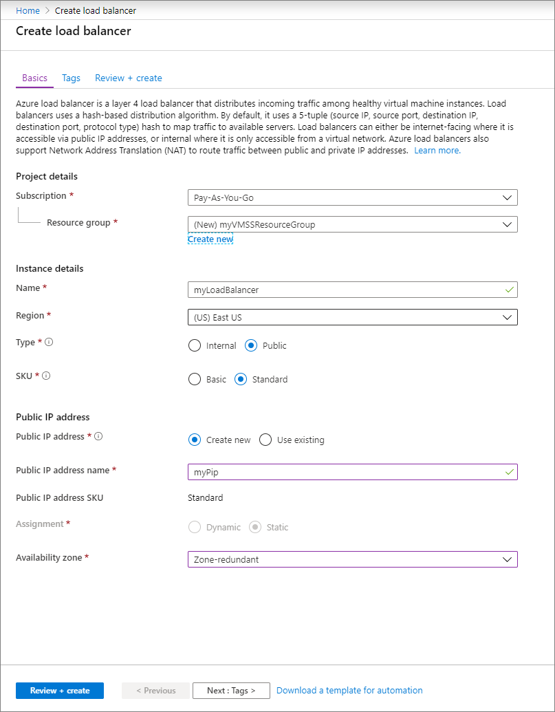 Create a load balancer