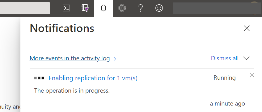 Notification for replication progress.