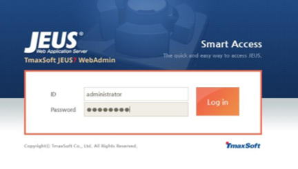 JEUS WebAdmin ログオン画面