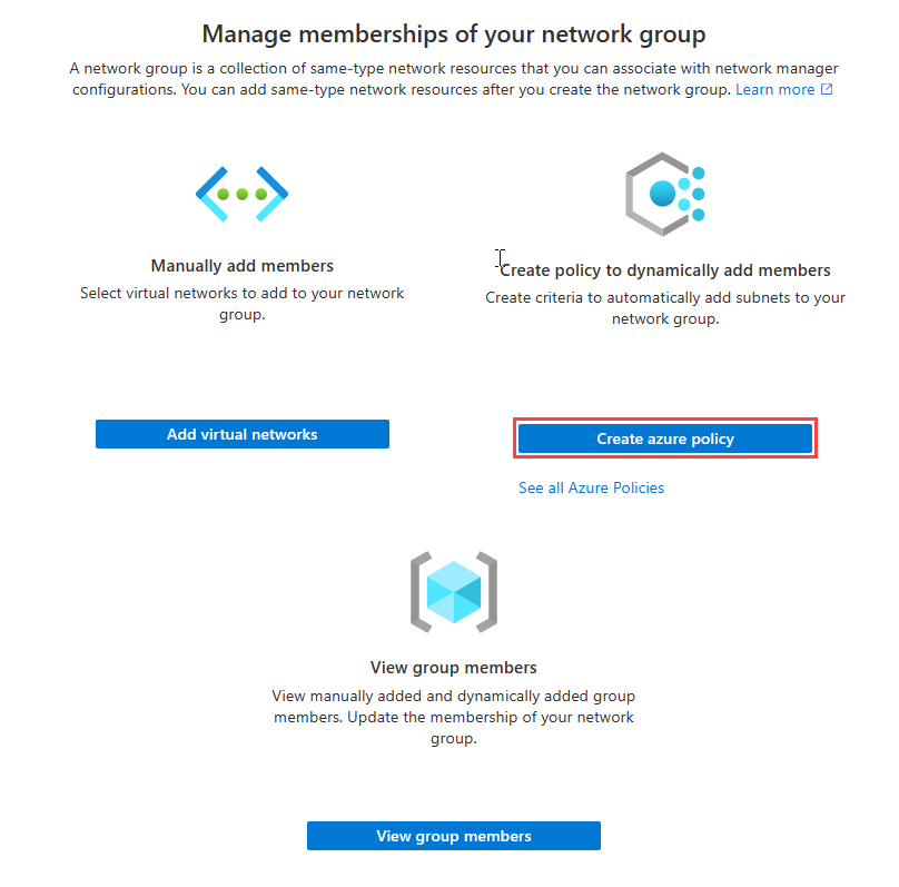 [Defined dynamic membership]\(定義された動的メンバーシップ\) ボタンのスクリーンショット。