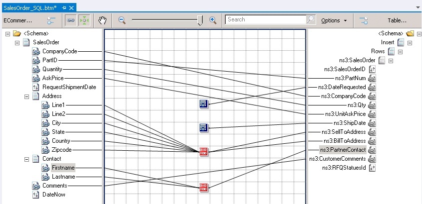 スキーマの変換BTS2010R2_Tut1_Mapにマップする