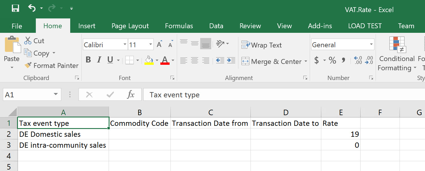 税設定のインポート/エクスポート (Excel)