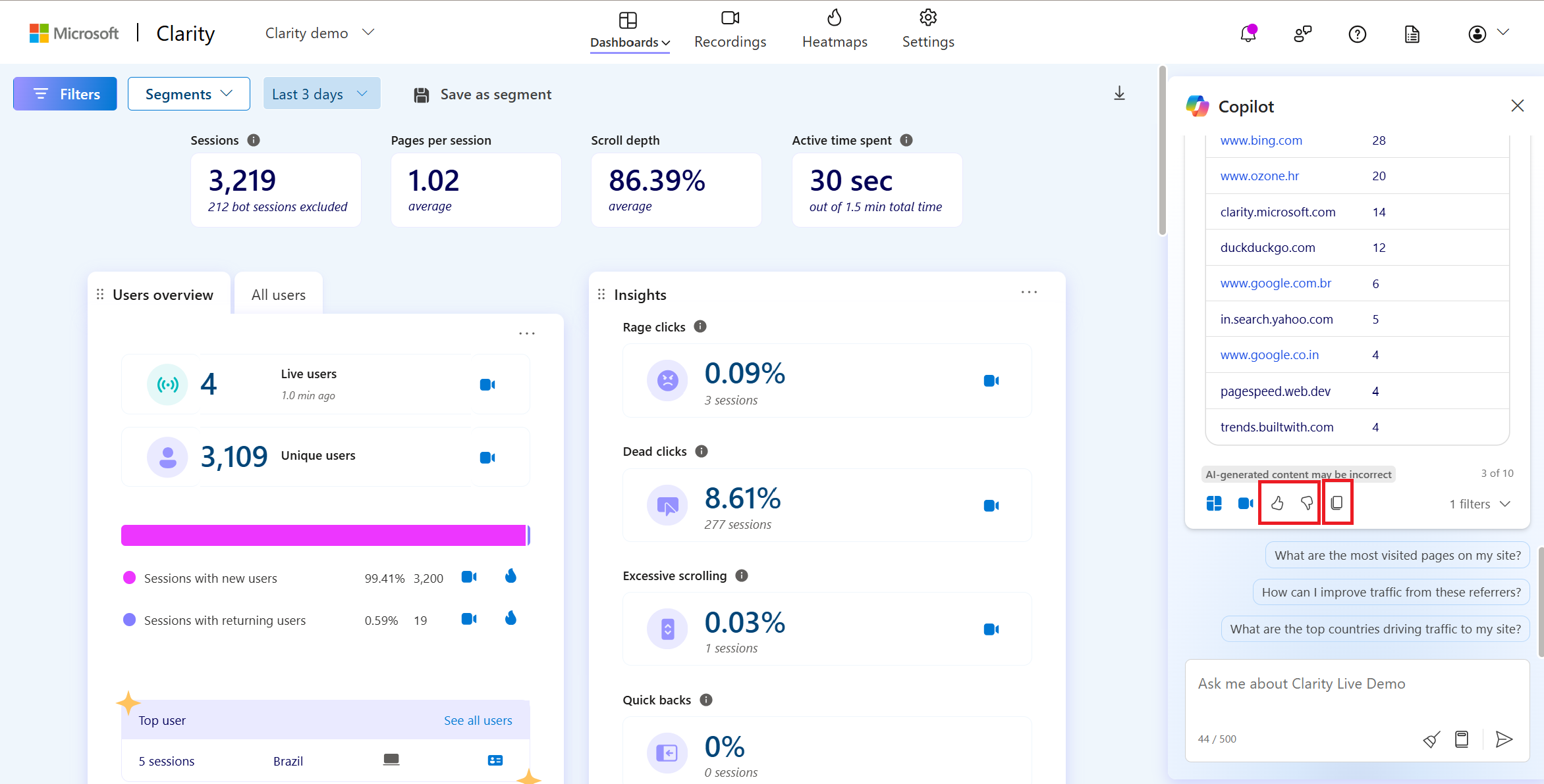 Share feedback or copy copilot summary.