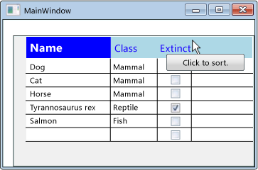 Styled DataGrid Column Headers