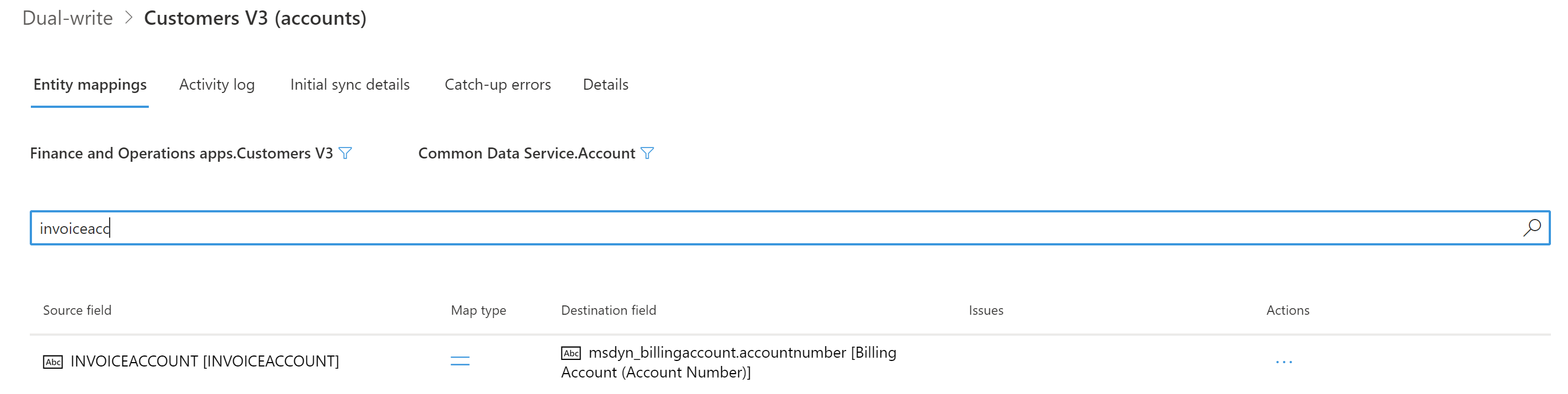 InvoiceAccount 列を削除します。