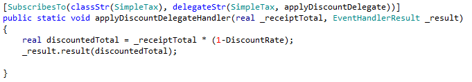 applyDiscountDelegateHandler メソッド。