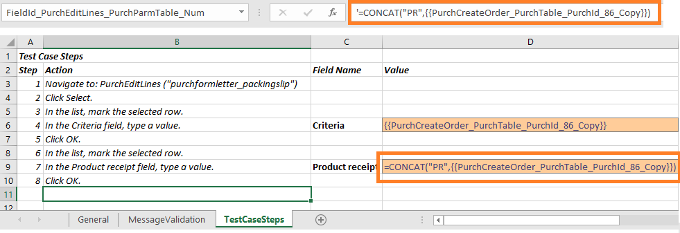 Excel 2 での式の作成。