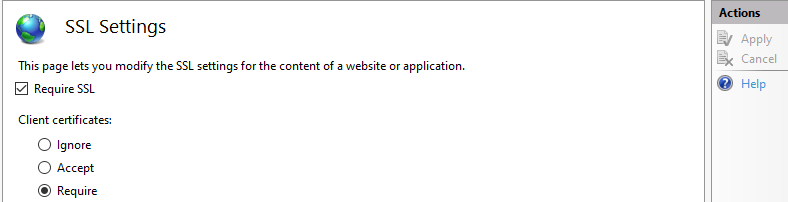 Configuring SSL Settings.