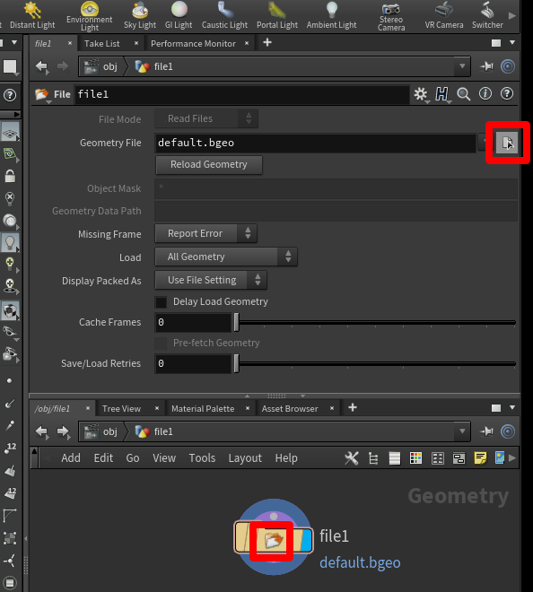 File chooser ボタンのスクリーン ショット。