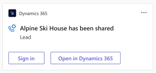 Dynamics 365 レコードで展開されたリンク