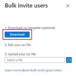 csv ファイルのダウンロード ボタンのスクリーンショット。