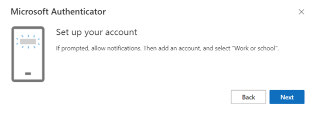 Microsoft Authenticator のスクリーンショット。