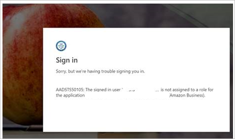 このスクリーンショットは、サインインできないことを示すエラー メッセージを示しています。