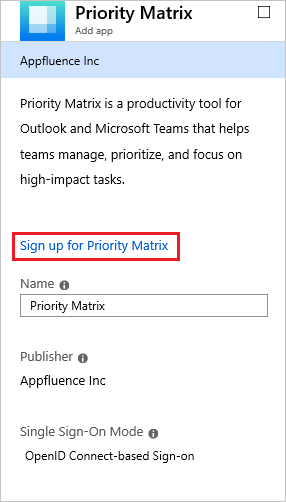 Priority Matrix での OIDC の追加