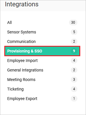 SpaceIQ プロビジョニングと SSO