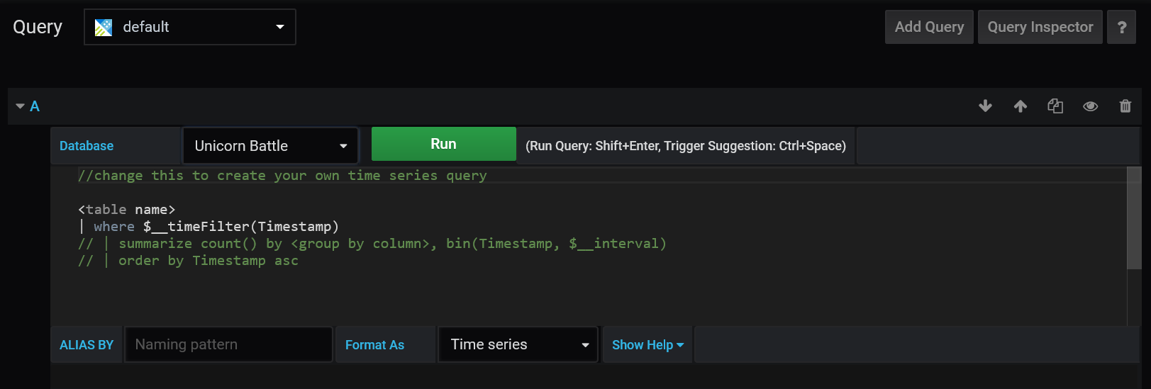 Grafana の新しいクエリ