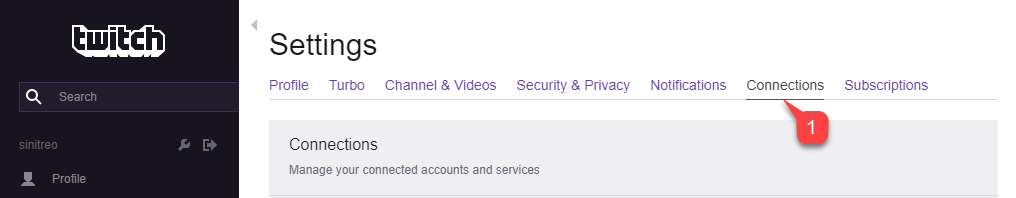 Twitch 設定の接続