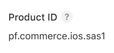 App Store Connect 製品 ID