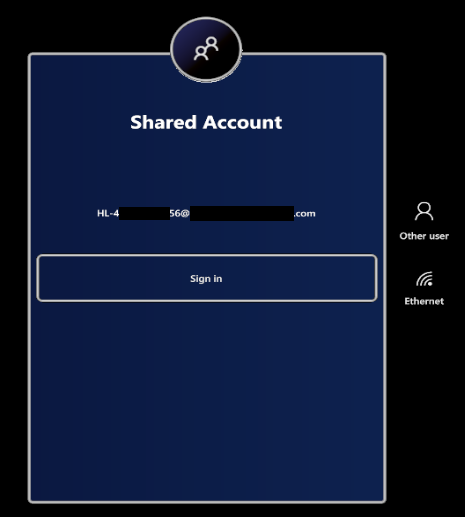 共有アカウントを示すサインイン画面