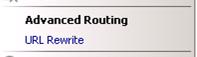 ルーティング規則の [高度なルーティング] セクションの下の U R L の書き換えのスクリーンショット。