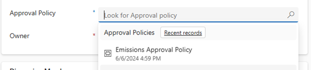 Screenshot of assigning a policy.