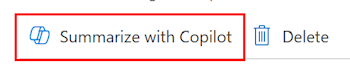 Screenshot that shows how to select the Summarize with Copilot feature in a settings catalog policy in Microsoft Intune and Intune admin center.