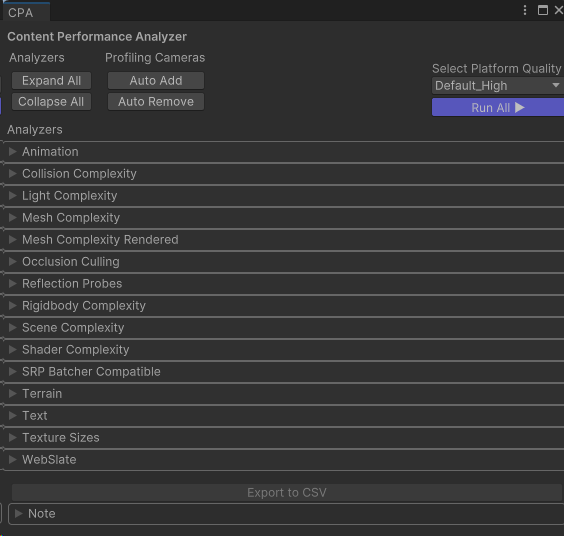 Content Performance Analyzer ツールのスクリーンショット。