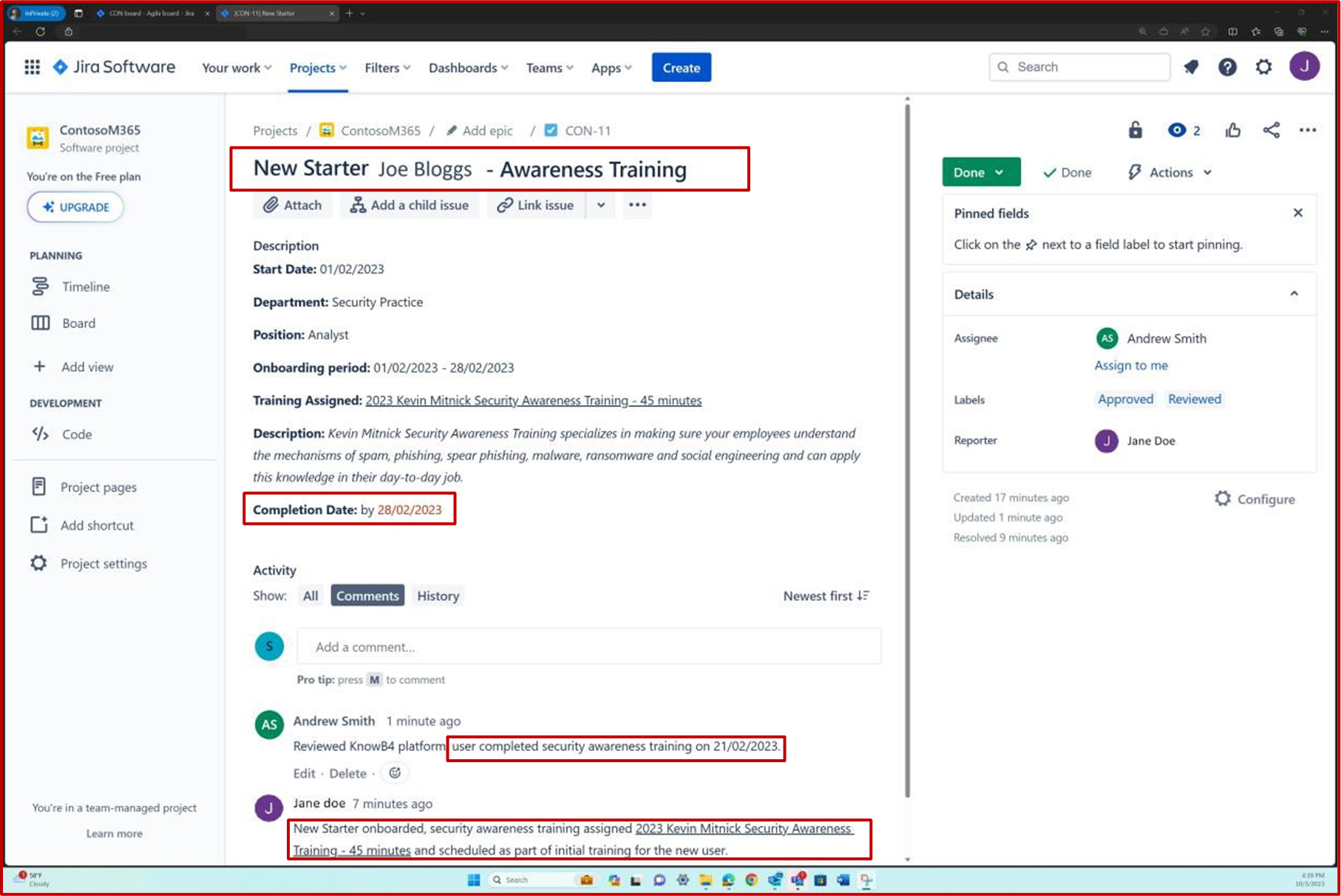 新入社員向け Jira チケット