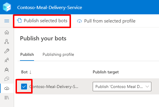 公開用に選択されたボットのスクリーンショット。