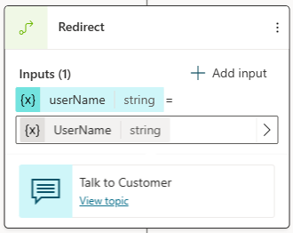 Redirect ノードが完成した Greeting トピックのスクリーンショット。